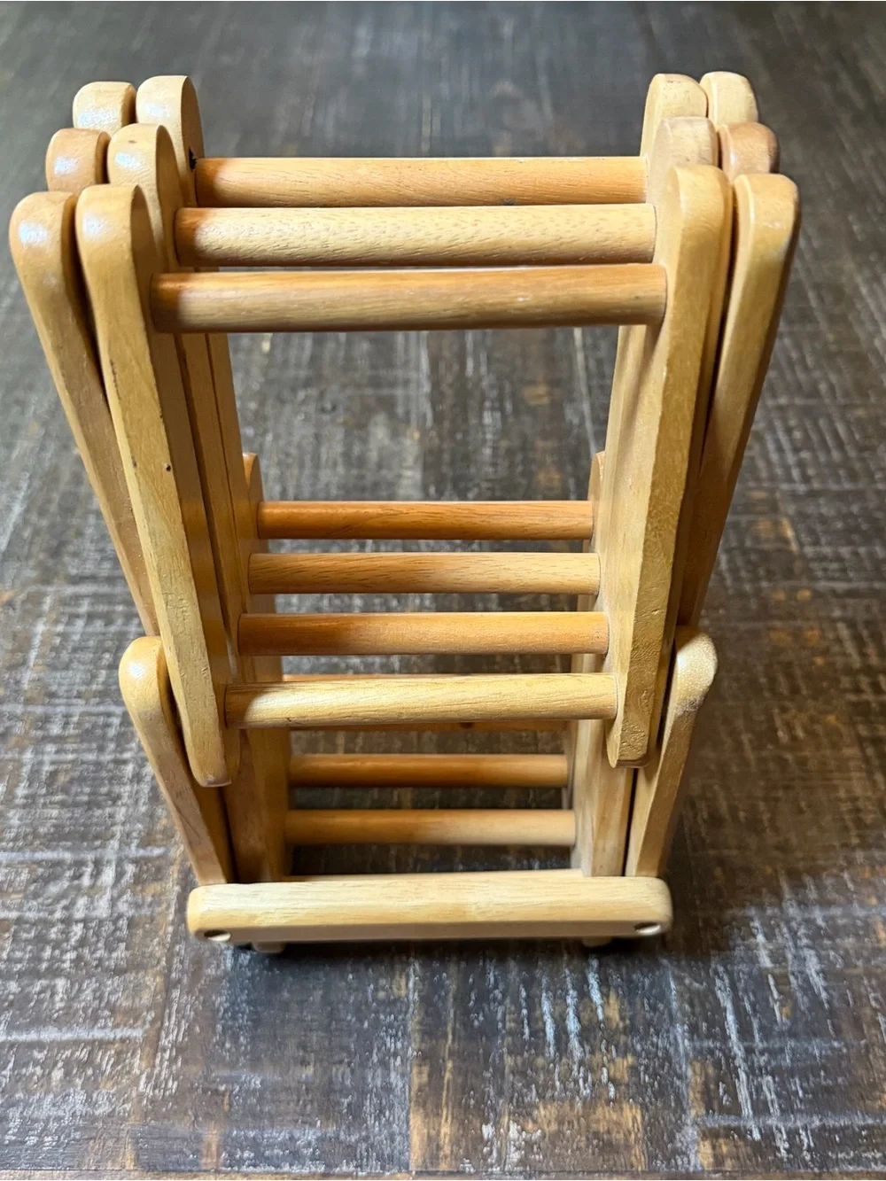 MCM Vintage Expandable Accordion Wine Rack - Natural Wood Wine Bottle Holder